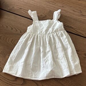 Edgehill Collection Cream Ruffle Strap Dress